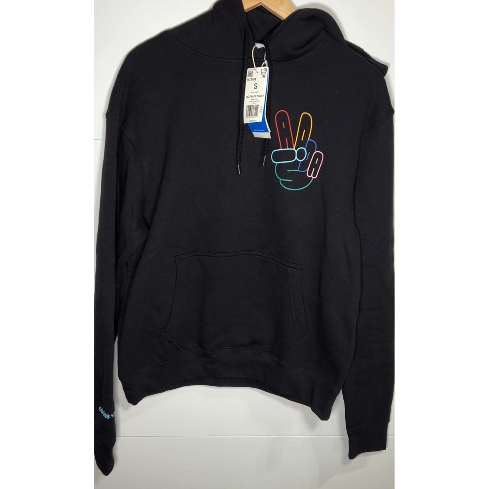 Adidas Originals OG Peace Sign Hoodie Black Men's Small NWT HC1789